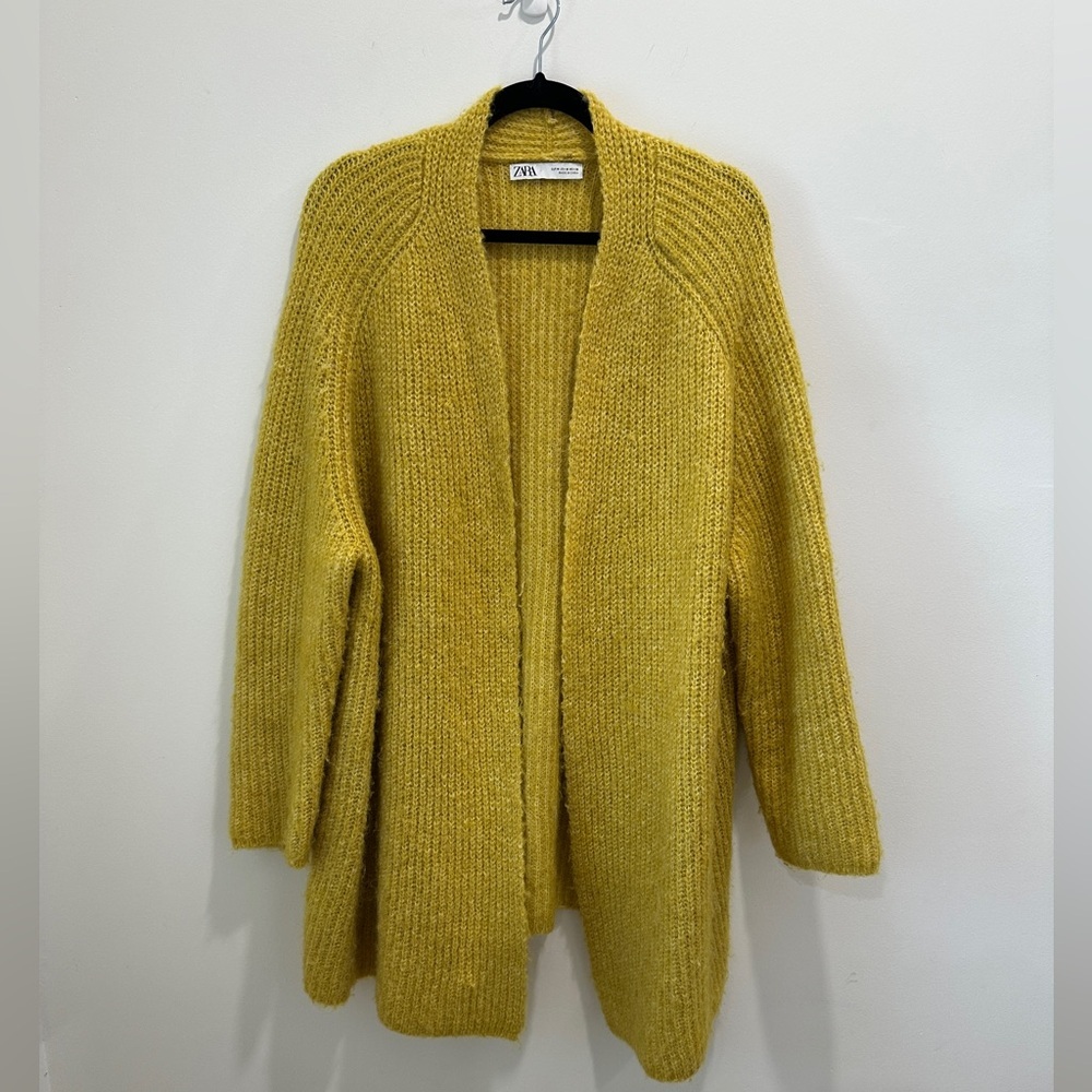 Zara Mustard Yellow Open Cardigan Jacket